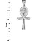 925 Sterling Silver Egyptian Ankh Cross Tree of Life Pendant