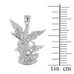 925 Sterling Silver Saint Michael The Archangel Charm Pendant Necklace