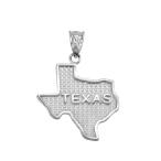 Texas State TX Map Charm Pendant in 925 Sterling Silver