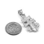 Silver Caravaca Double Cross with Angels Crucifix Pendant