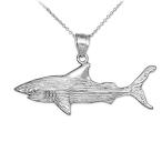 Sea Life Collection 925 Sterling Silver Textured Charm Great White Sha