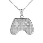 Fine Sterling Silver Video Game Controller Charm Pendant Necklace, 16"