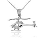 Space and Aviation Polished 925 Sterling Silver Helicopter Charm Penda
