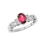 Exquisite 10k White Gold Diamond with Solitaire Pink Tourmaline Engage