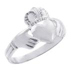 Solid 925 Sterling Silver Traditional Irish Claddagh Ring (Size 5)