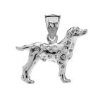 Solid Sterling Silver Dalmation Charm Pendant Necklace with 18" chain
