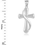 925 Sterling Silver Flame of the Holy Spirit Cross Pendant