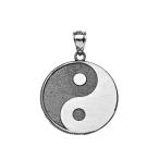 Elegant Oxidized Sterling Silver Ying and Yang Taost Symbol Charm Pend