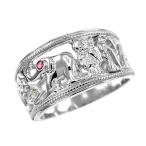 Fine 925 Sterling Silver Open Design CZ-Studded Good Luck Charm Ring (