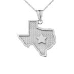 Fine Sterling Silver State Map of Texas and Lone Star Silhouette Charm