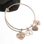 Infinity Collection 60th Birthday Charm Bangle Bracelet, Rose Gold Fab