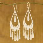 NOVICA .925 Sterling Silver Filigree Chandelier Earrings, Mystic Rain'