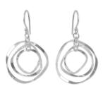 NOVICA .925 Sterling Silver Circular Dangle Earrings, Twirling'