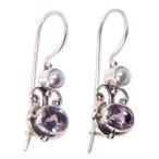 NOVICA Amethyst and Cultured Freshwater Pearl Earrings with Sterling S