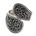 NOVICA .925 Sterling Silver Floral Paisley Wrap Ring, Together'