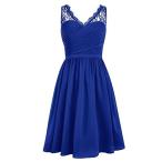 Bridesmaid Dress Short Lace Prom Dress Chiffon Evening Gown for Weddin