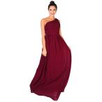 One Shoulder Maxi Prom Dress (Wine, US 12 / UK 16),4814-WIN-16