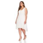 OneWorld Women's Plus Size Sleeveless Burnout Hi Lo Hem Dress, Antique