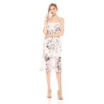 RACHEL Rachel Roy Women's Tiered Printed Lace Midi Dress, Cherry Bloss