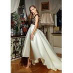 Satin High-Low Maxi Prom Party Skirts High Waist Pleated A Line Skater