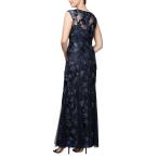 Alex Evenings Women's Petite Embroidered Dress with Illusion Neckline,