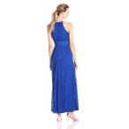 Maggy London Women's Pintuck Halter Maxi Dress, Cascade Blue 2