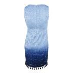 Jessica Howard Women's Sleeveless Shift Dress with Detailed Hem, Blue