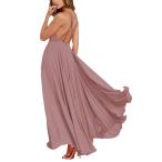 Bridesmaid Dress Floor Length Halter Chiffon Backless Formal Prom Dres