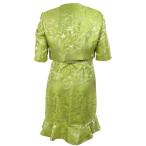 Women's Leaf Embossed Business Suit Dress Set (4, Leaf)