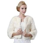 Kelaixiang Fur Coat for Winter Outwear Short Jacket 3/4 Sleeves for Br