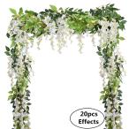 DearHouse 4Pcs 6.6Ft/Piece Artificial Flowers Silk Wisteria Garland Ar