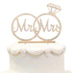 Hatcher lee Mr &amp; Mrs Cake Topper For Wedding Anniversary Rings Crystal