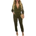 made2envy Army Green Long Sleeve Jumpsuit (S, Green) LC60680SG Set wit