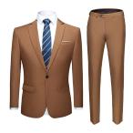 WULFUL Men’s Suit One Button Slim Fit 2 Piece Suit for Men Casual/Form