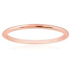 1mm Thin 14k Rose Gold Wedding Band Ring, Size 9