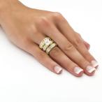 Palm Beach Jewelry Princess-Cut White Cubic Zirconia 14k Gold-Plated 3