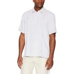 Cubavera Men's Short Sleeve Cuban Camp Shirt with Contrast Insert Pane