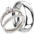 3 Pieces Men's and Women's, His &amp; Hers, 925 Genuine Solid Sterling Sil