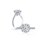 AINUOSHI Brand 3 Carat High Setting Engagement Ring Round Cut Cubic Zi