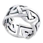 Sterling Silver Celtic Knot Ring / Wedding Band for Men Hefty Solid Ba