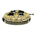 KOKOSHELL Royal Crown Jewels 3PCS Set - Gold/Silver Bracelets (Gold)