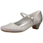 Nina Zelia Heel Buckle Sandal (Little Kid/Big Kid), Silver Satin/Studs