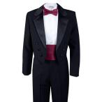 Spring Notion Boys' Black Classic Tuxedo with Tail Burgundy 12