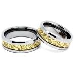 Matching 8mm Golden Colored Celtic Dragon Inlay Polished Tungsten Wedd
