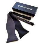 Knot Theory Classic Black and Dark Grey Bow Tie Tailor Handmade - 6-wa