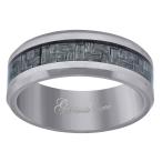 Jewels By Lux Tungsten Gray Carbon Fiber Inlay Mens Comfort-fit 8mm Si