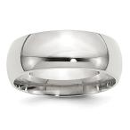 Size 10 Solid 925 Sterling Silver 8mm Comfort Fit Wedding Band