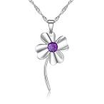 Ginasy 925 Sterling Silver Four-Leaf Clover with Diamond Accent Pendan