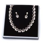 Avalaya Bridal/Wedding/Prom Cream Faux Pearl, Clear Crystal Necklace w