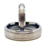 Matching 4mm &amp; 6mm Tungsten Wedding Bands w/ Celtic Knot Design (See L